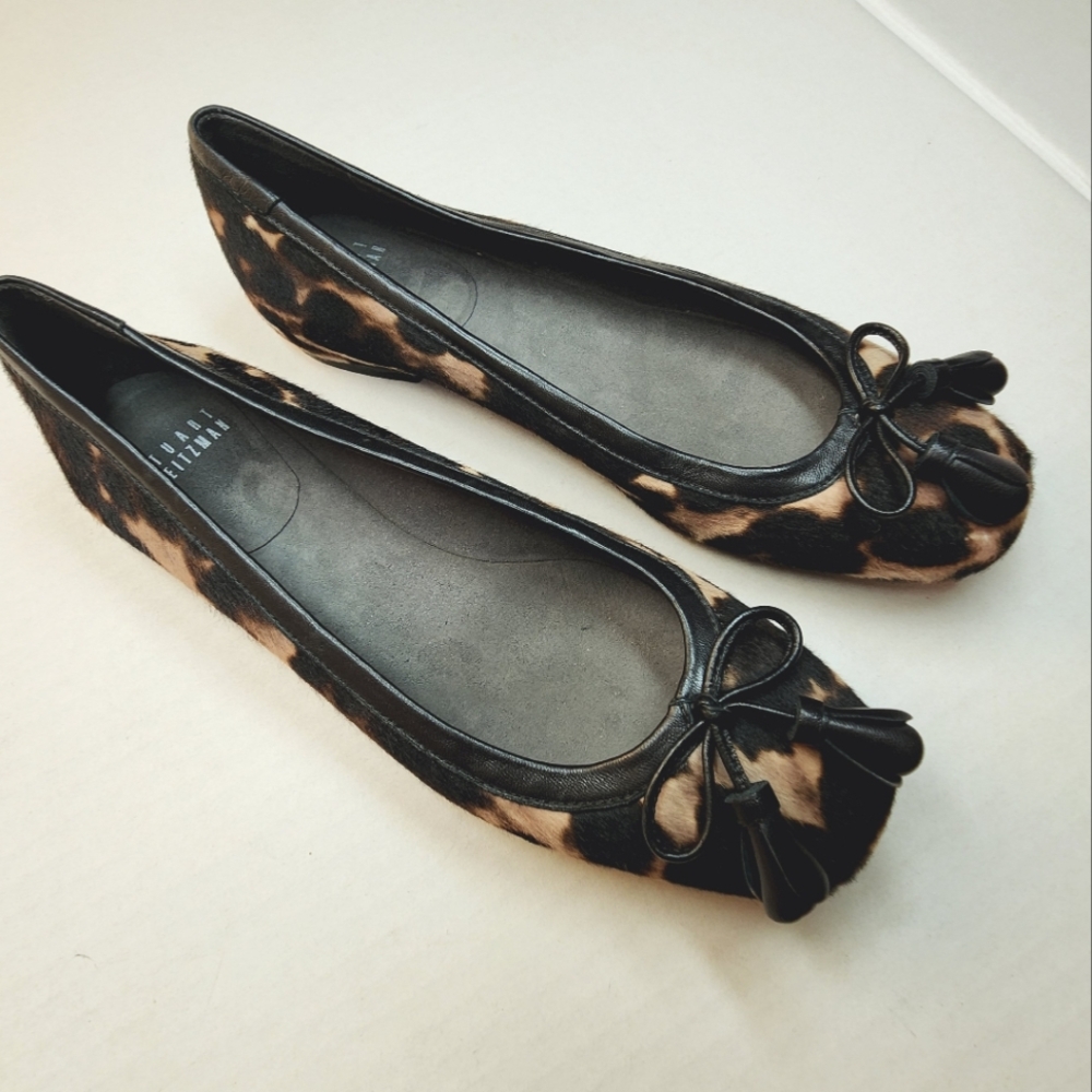 🌸Stuart Weitzman Leopard Print Ballet Flats with‎ Bow 7